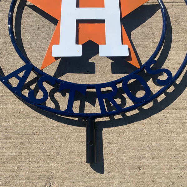 12",18",24",32", 36" HOUSTON ASTROS ON STAKE CUSTOM METAL VINTAGE CRAFT GARDEN SIGN HANDMADE