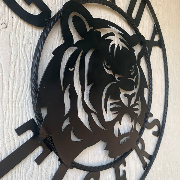 GEAUX TIGERS BLACK CUSTOM METAL VINTAGE CRAFT SIGN TEAM HANDMADE