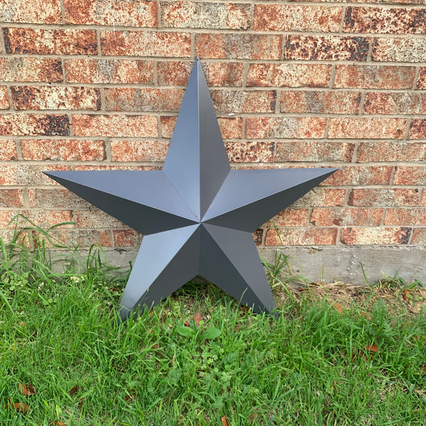 GUN METAL GREY STAR BARN STAR NO RING DAVID STAR 5 POINT WESTERN HOME DECOR HAND PAINTED