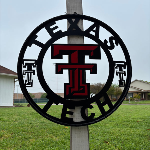 TEXAS TECH CUSTOM METAL VINTAGE SIGN WESTERN HOME DECOR HANDMADE