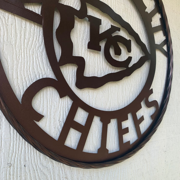 KANSAS CITY CHIEFS RUSTIC BRONZE CUSTOM METAL LASERCUT VINTAGE CRAFT TEAM DECOR HANDMADE