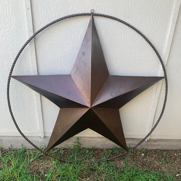 LONE STAR 60" BARN STAR METAL RUSTIC  BRONZE VINTAGE COPPER WALL ART WESTERN HOME DECOR HANDMADE NEW EH10524