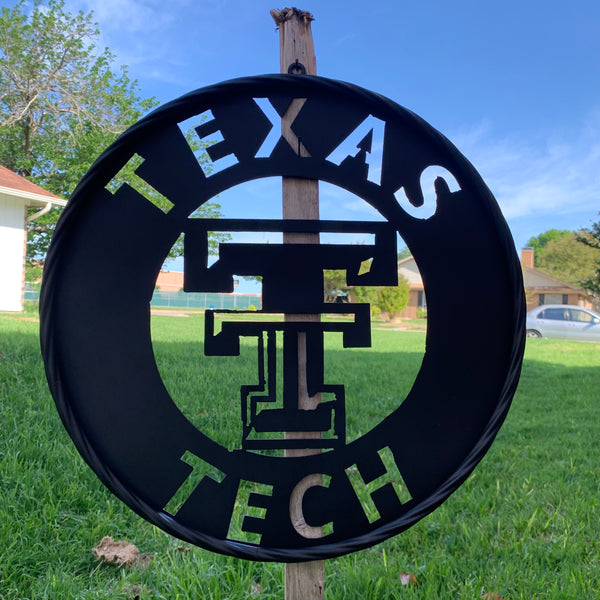 12",18",24",32",36" TEXAS TECH RUSTIC BLACK CUSTOM METAL VINTAGE CRAFT TEAM SIGN HANDMADE TO ORDER