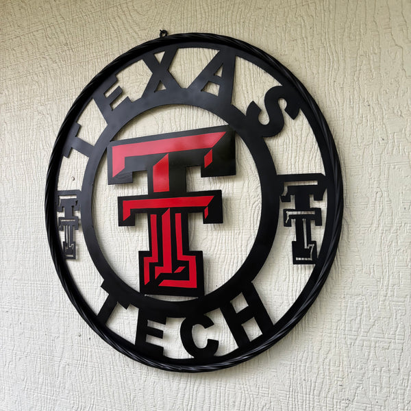 TEXAS TECH CUSTOM METAL VINTAGE SIGN WESTERN HOME DECOR HANDMADE