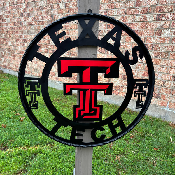 TEXAS TECH CUSTOM METAL VINTAGE SIGN WESTERN HOME DECOR HANDMADE