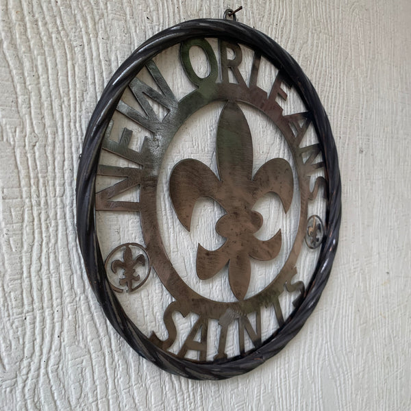 12", 18", 24 NEW ORLEANS SAINTS CUSTOM RAW METAL CRAFT SIGN WALL ART WESTERN HOME DECOR LASERCUT ART