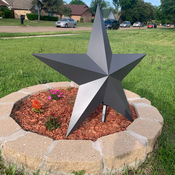 GUN METAL GREY STAR BARN STAR NO RING DAVID STAR 5 POINT WESTERN HOME DECOR HAND PAINTED