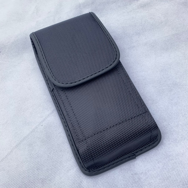 #EH11389 NYLON 7" RUGGED PHONE POUCH EXTRA LARGE BELT LOOP HOLSTER BLACK CELL PHONE CASE VERTICAL UNIVERSAL OVERSIZE Z-LITE BRAND NEW