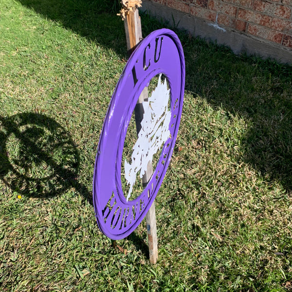 18",24",32" TCU HORNED FROGS CUSTOM METAL VINTAGE CRAFT TEAM SIGN WESTERN HOME DECOR HANDMADE
