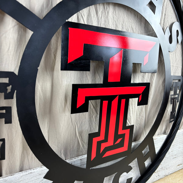 TEXAS TECH CUSTOM METAL VINTAGE SIGN WESTERN HOME DECOR HANDMADE