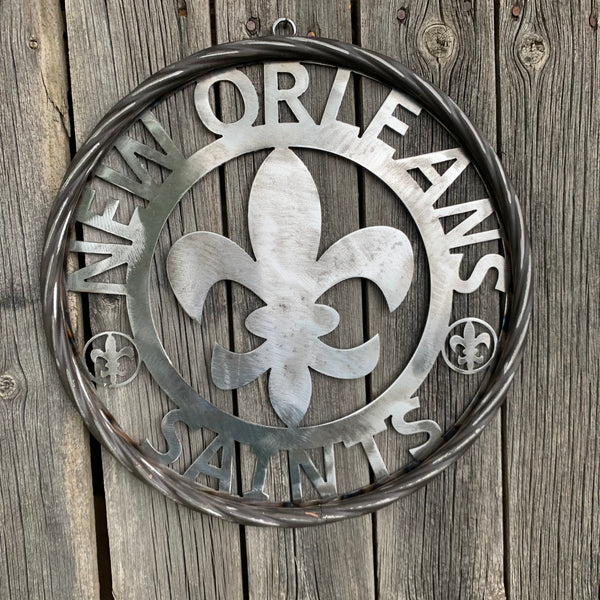 12", 18", 24 NEW ORLEANS SAINTS CUSTOM RAW METAL CRAFT SIGN WALL ART WESTERN HOME DECOR LASERCUT ART