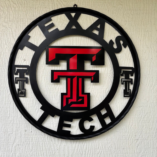 TEXAS TECH CUSTOM METAL VINTAGE SIGN WESTERN HOME DECOR HANDMADE