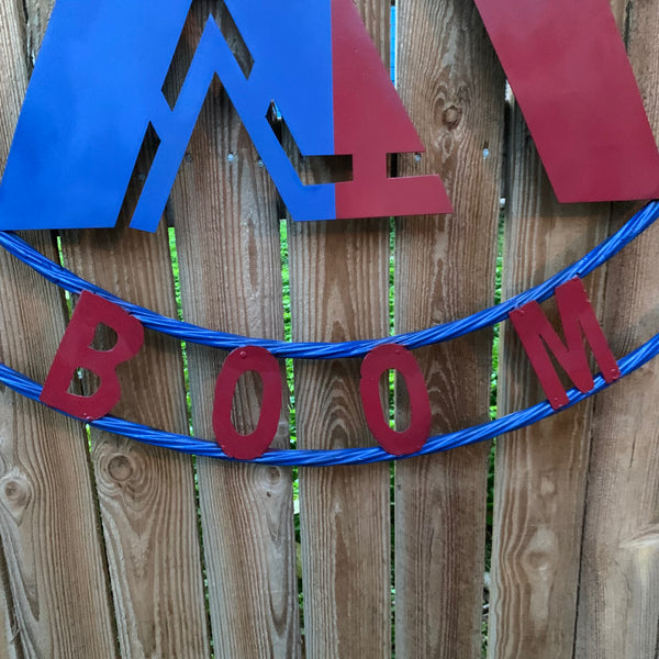 #EH11299 CUSTOM NAME XR ROOFING STYLE SIGN RED,WHITE & BLUE TEXAS FLAG LOGO HANDMADE