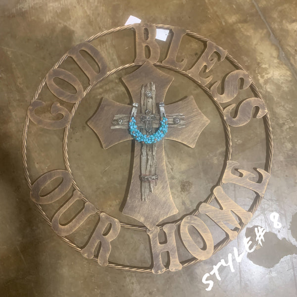 CUSTOM CROSS WALL ART WESTERN HOME DECOR HANDMADE NEW