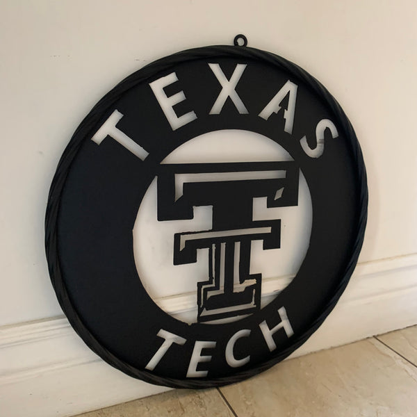 12",18",24",32",36" TEXAS TECH RUSTIC BLACK CUSTOM METAL VINTAGE CRAFT TEAM SIGN HANDMADE TO ORDER