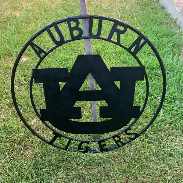 12", 18", 24", 32" AUBURN TIGERS BLACK METAL SIGN VINTAGE TEAM CUSTOM ART