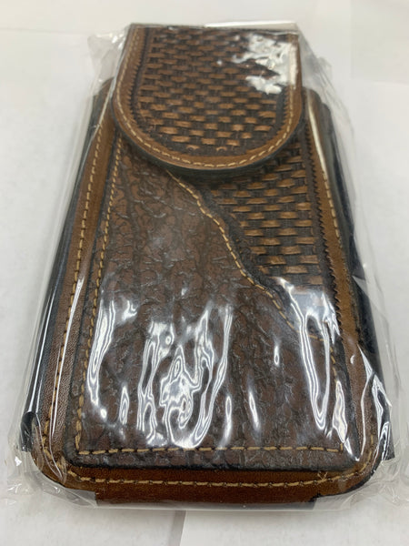 #EH11710 LEATHER 7" PHONE POUCH SIMPLE STYLE EXTRA LARGE  BELT LOOP CELL PHONE CASE UNIVERSAL OVERSIZE