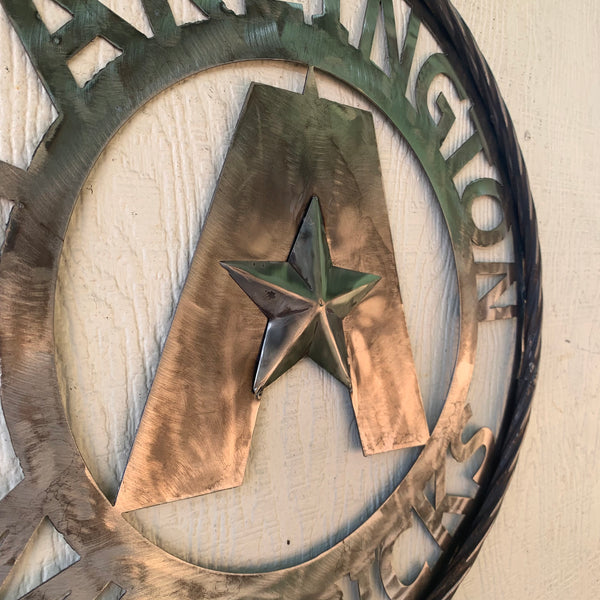 UTA ARLINGTON CUSTOM RAW METAL VINTAGE CRAFT TEAM SIGN WETSERN HOME DECOR HANDMADE