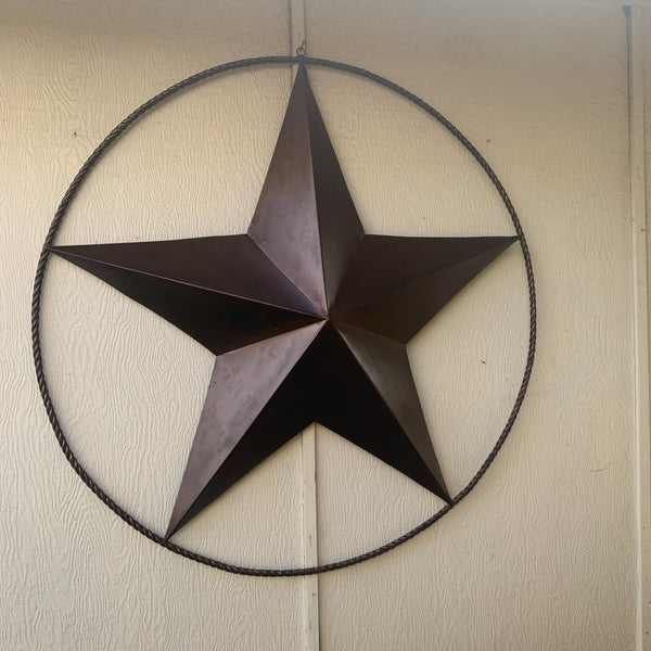 LONE STAR 60" BARN STAR METAL RUSTIC  BRONZE VINTAGE COPPER WALL ART WESTERN HOME DECOR HANDMADE NEW EH10524