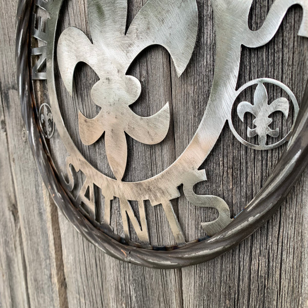 12", 18", 24 NEW ORLEANS SAINTS CUSTOM RAW METAL CRAFT SIGN WALL ART WESTERN HOME DECOR LASERCUT ART