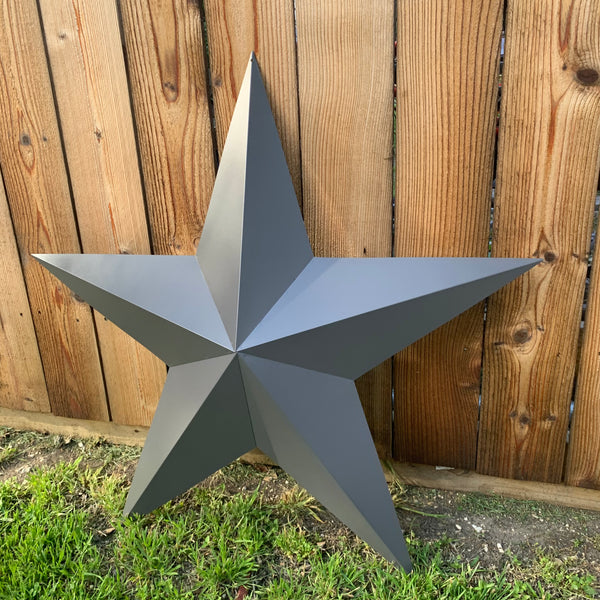 GUN METAL GREY STAR BARN STAR NO RING DAVID STAR 5 POINT WESTERN HOME DECOR HAND PAINTED