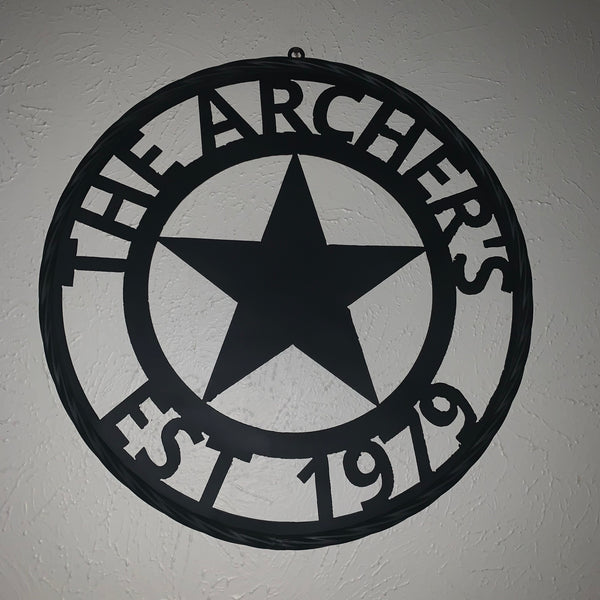 ARCHER STYLE YOUR CUSTOM NAME LASERCUT METAL SIGN WESTERN HOME DECOR HANDMADE ART
