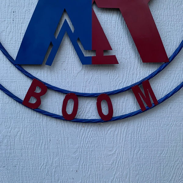 #EH11299 CUSTOM NAME XR ROOFING STYLE SIGN RED,WHITE & BLUE TEXAS FLAG LOGO HANDMADE