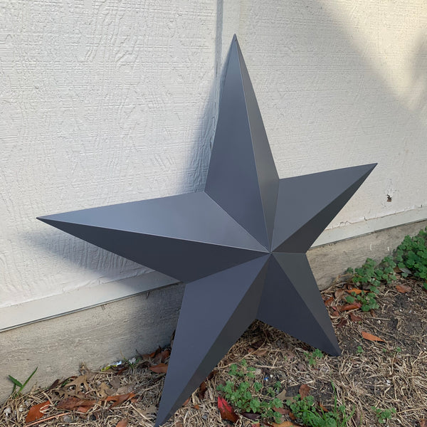 GUN METAL GREY STAR BARN STAR NO RING DAVID STAR 5 POINT WESTERN HOME DECOR HAND PAINTED