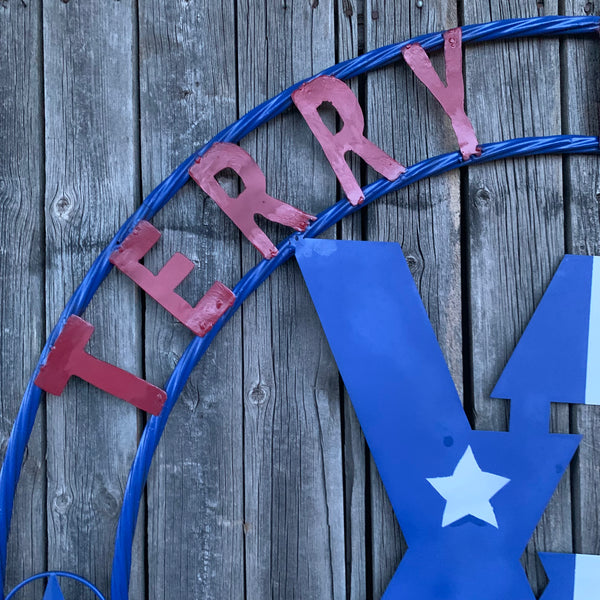 #EH11299 CUSTOM NAME XR ROOFING STYLE SIGN RED,WHITE & BLUE TEXAS FLAG LOGO HANDMADE