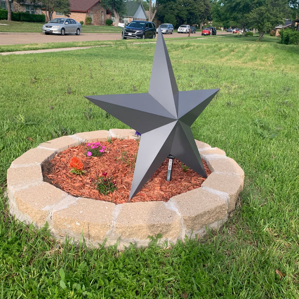 GUN METAL GREY STAR BARN STAR NO RING DAVID STAR 5 POINT WESTERN HOME DECOR HAND PAINTED