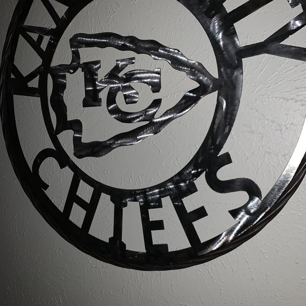 KANSAS CITY CHIEFS RAW METAL CUSTOM METAL LASERCUT VINTAGE CRAFT TEAM DECOR HANDMADE