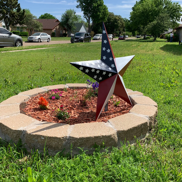 USA FLAG STAR STYLE# 5 RED WHITE & BLUE AMERICANA METAL BARN STAR WALL ART HANDMADE TO ORDER NEW