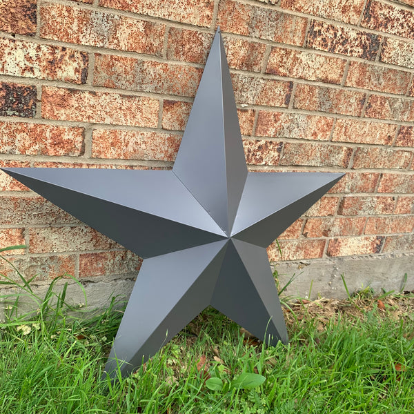 GUN METAL GREY STAR BARN STAR NO RING DAVID STAR 5 POINT WESTERN HOME DECOR HAND PAINTED