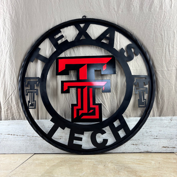TEXAS TECH CUSTOM METAL VINTAGE SIGN WESTERN HOME DECOR HANDMADE
