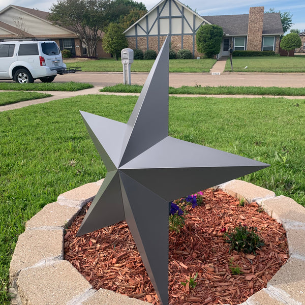 GUN METAL GREY STAR BARN STAR NO RING DAVID STAR 5 POINT WESTERN HOME DECOR HAND PAINTED