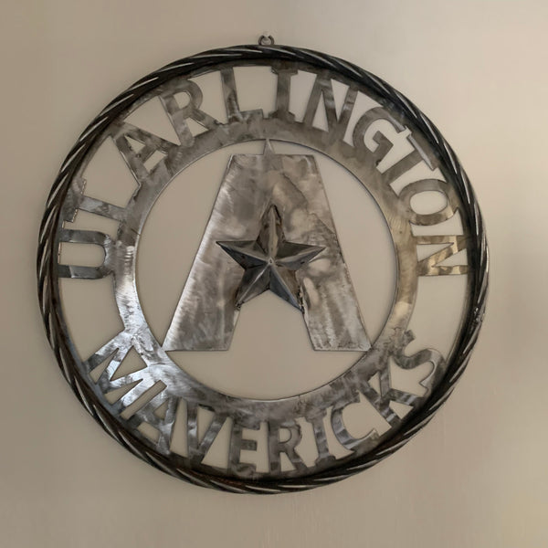 UTA ARLINGTON CUSTOM RAW METAL VINTAGE CRAFT TEAM SIGN WETSERN HOME DECOR HANDMADE