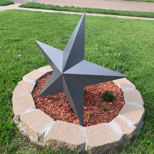 GUN METAL GREY STAR BARN STAR NO RING DAVID STAR 5 POINT WESTERN HOME DECOR HAND PAINTED