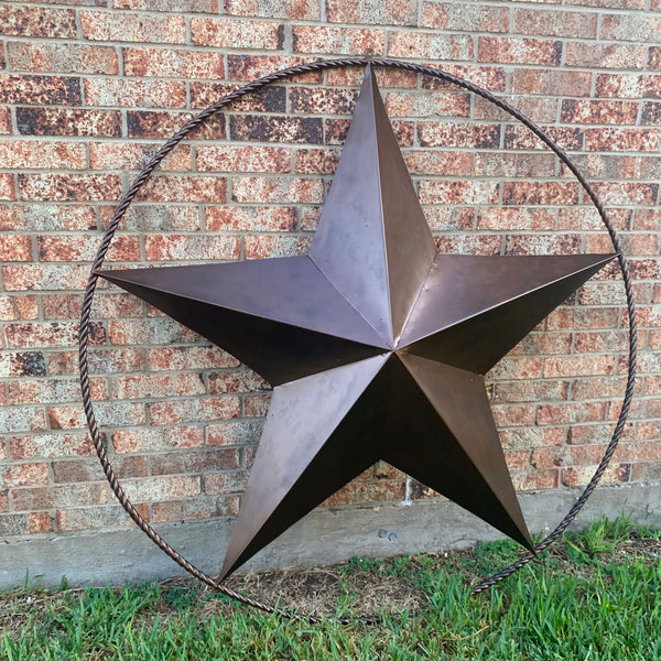 LONE STAR 60" BARN STAR METAL RUSTIC  BRONZE VINTAGE COPPER WALL ART WESTERN HOME DECOR HANDMADE NEW EH10524