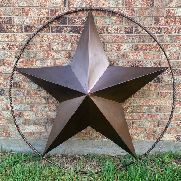 LONE STAR 60" BARN STAR METAL RUSTIC  BRONZE VINTAGE COPPER WALL ART WESTERN HOME DECOR HANDMADE NEW EH10524