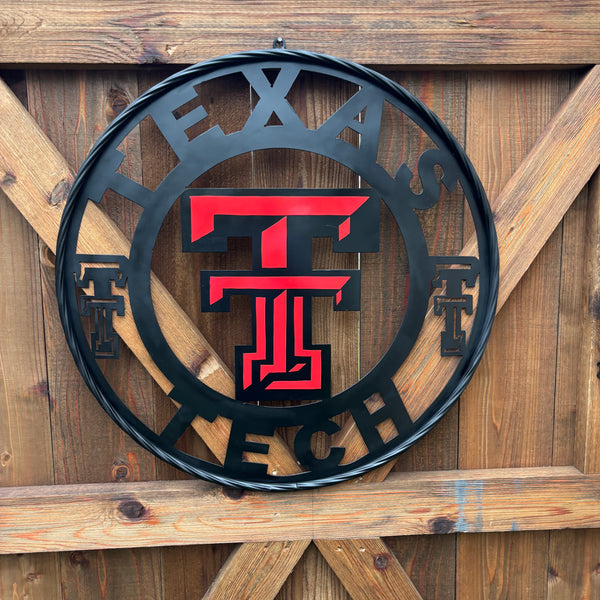TEXAS TECH CUSTOM METAL VINTAGE SIGN WESTERN HOME DECOR HANDMADE