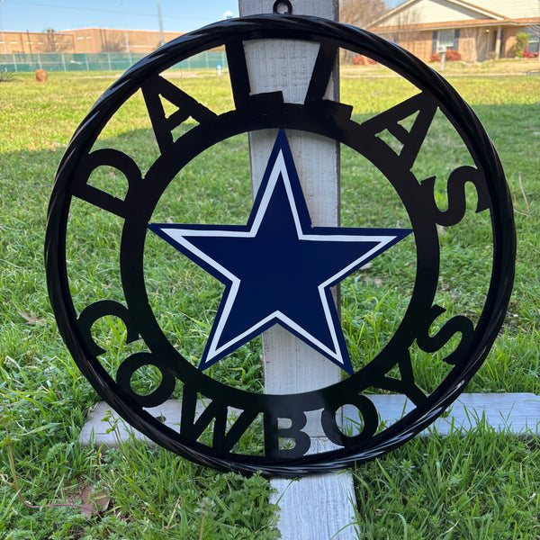 18",24",36" DALLAS COWBOYS METAL WALL ART WESTERN HOME DECOR VINTAGE RUSTIC BRONZE NEW #EH12316