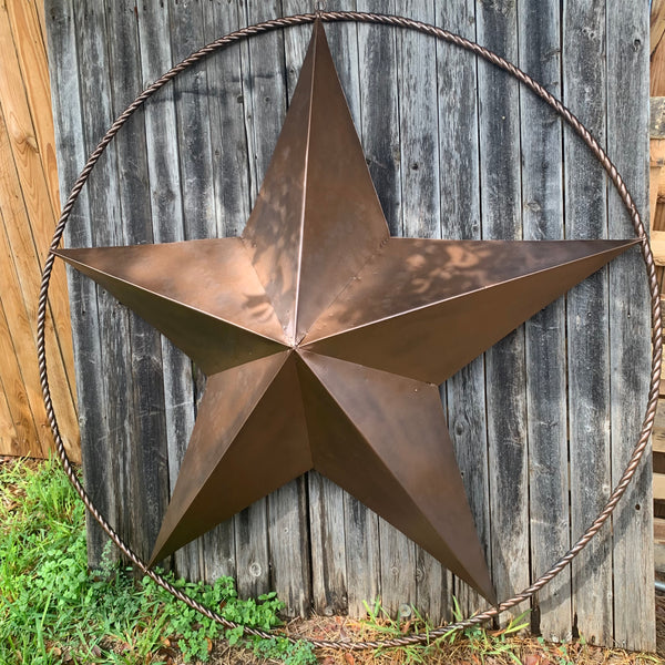 LONE STAR 60" BARN STAR METAL RUSTIC  BRONZE VINTAGE COPPER WALL ART WESTERN HOME DECOR HANDMADE NEW EH10524