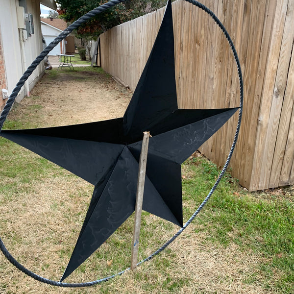 5 FOOT WHITE DISTRESSED STAR TWO TONE TEXTURE BARN STAR METAL LONESTAR TWISTED ROPE RING WESTERN HOME DECOR HANDMADE NEW