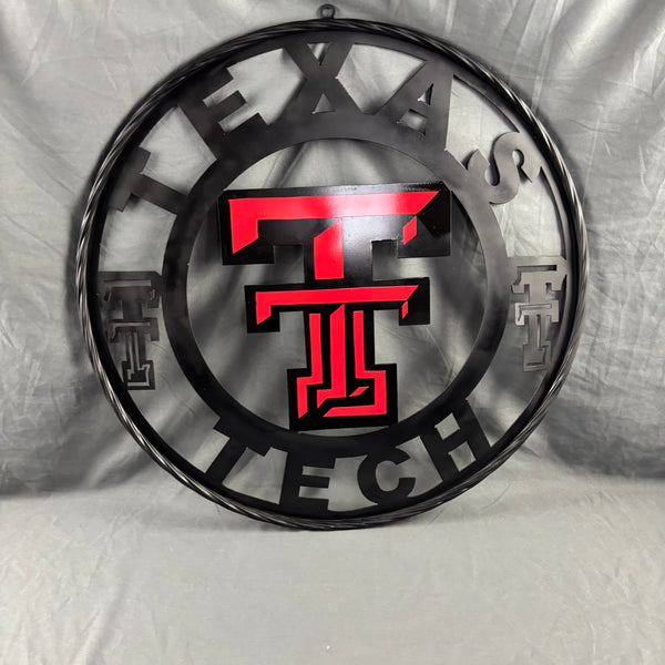 TEXAS TECH CUSTOM METAL VINTAGE SIGN WESTERN HOME DECOR HANDMADE