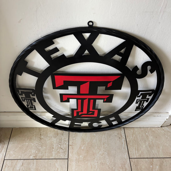 TEXAS TECH CUSTOM METAL VINTAGE SIGN WESTERN HOME DECOR HANDMADE