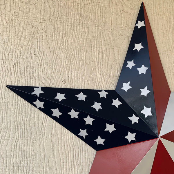 USA FLAG STAR STYLE# 5 RED WHITE & BLUE AMERICANA METAL BARN STAR WALL ART HANDMADE TO ORDER NEW