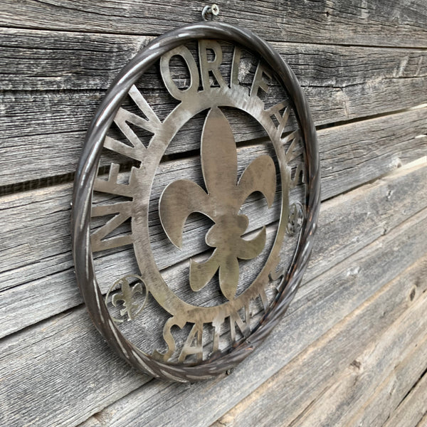 12", 18", 24 NEW ORLEANS SAINTS CUSTOM RAW METAL CRAFT SIGN WALL ART WESTERN HOME DECOR LASERCUT ART