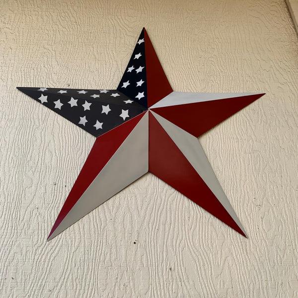 USA FLAG STAR STYLE# 5 RED WHITE & BLUE AMERICANA METAL BARN STAR WALL ART HANDMADE TO ORDER NEW