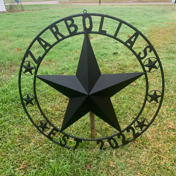 ZARBOLIAS STYLE CUSTOM NAME STAR BARN METAL STAR 3d TWISTED ROPE RING WESTERN HOME DECOR RUSTIC BLACK HANDMADE 24",32",36",50"