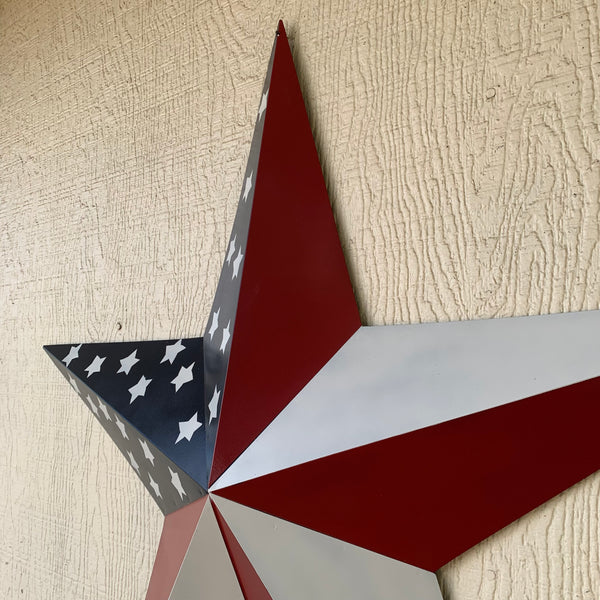 USA FLAG STAR STYLE# 5 RED WHITE & BLUE AMERICANA METAL BARN STAR WALL ART HANDMADE TO ORDER NEW